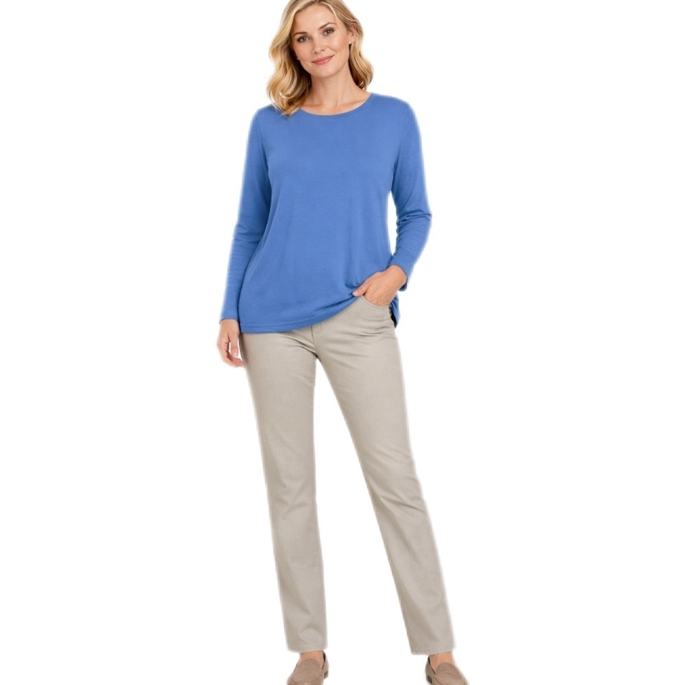Style & Co Khaki Color Straight Leg Jeans Mid Rise Lightweight Size 10